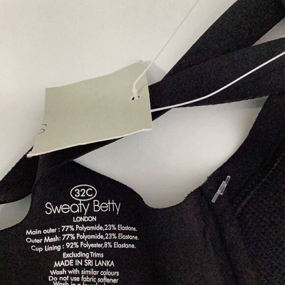 New. Sweaty Betty black sports bra. 32C. Retails $80 - Picture 10 of 11